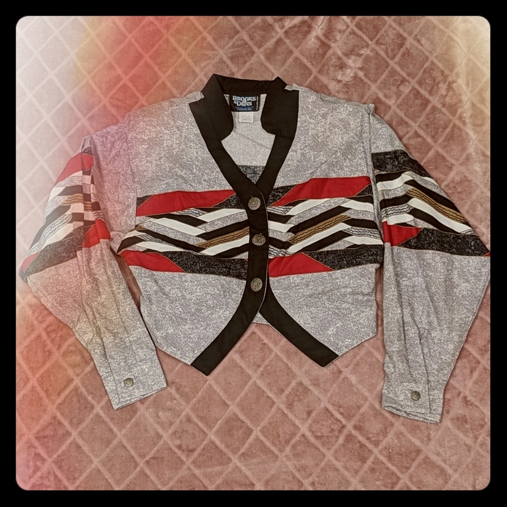 Vintage 80s/90s Cropped Jacket with Puffy Sleeves